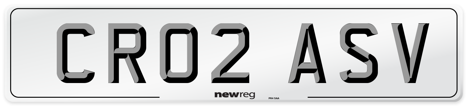 CR02 ASV Number Plate from New Reg